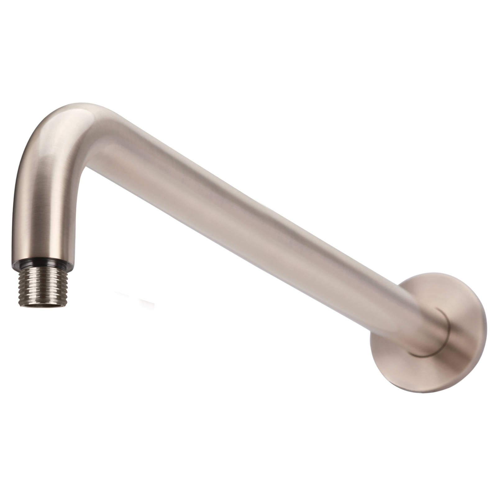 Round Wall Shower Curved Arm, 400mm, Champagne