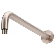 Round Wall Shower Curved Arm, 400mm, Champagne