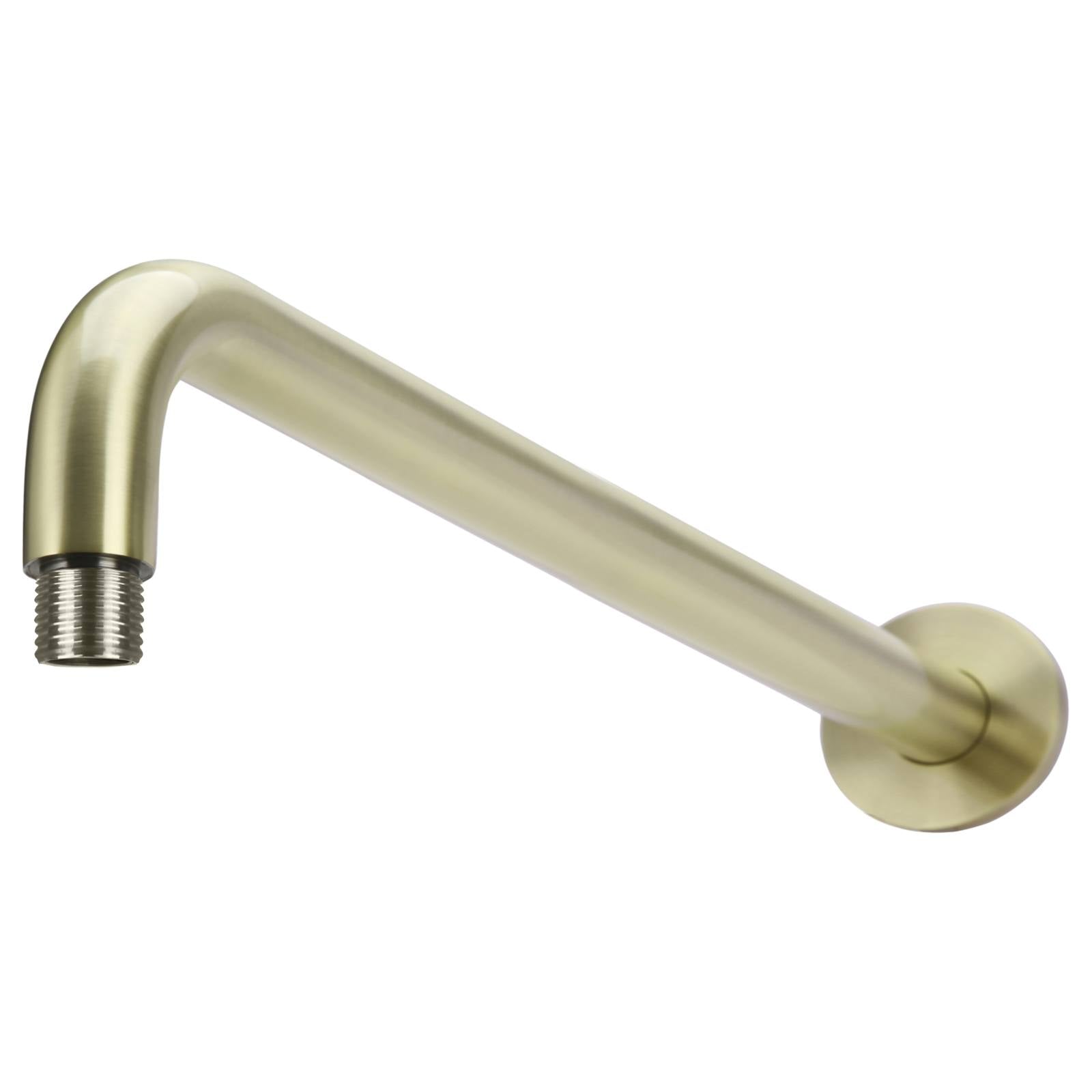 Round Wall Shower Curved Arm, 400mm, PVD Tiger Bronze