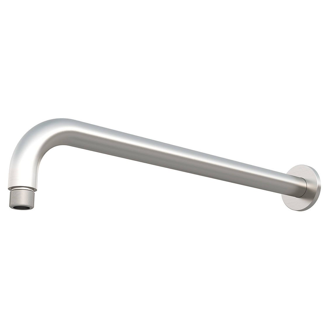 Round Wall Shower Curved Arm, 400mm, PVD Brushed Nickel