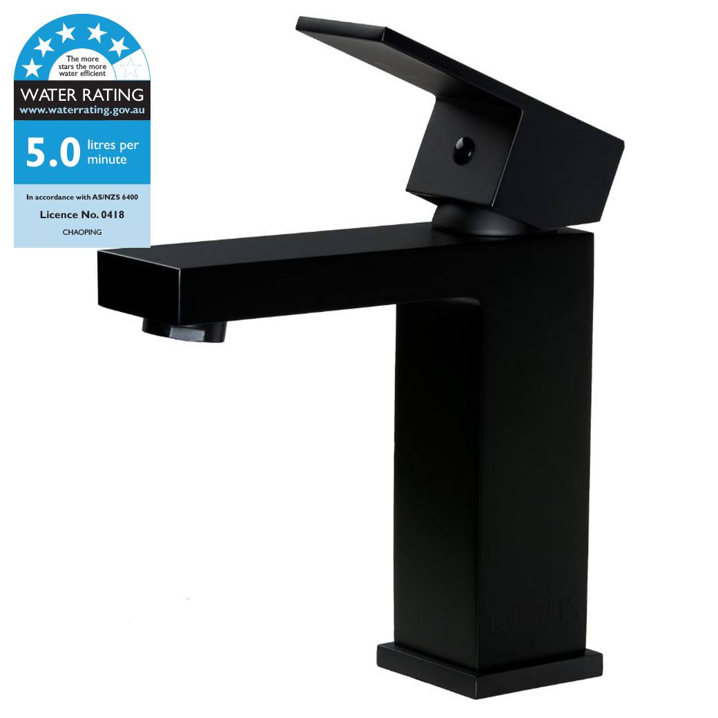Square Basin Mixer, Matte Black