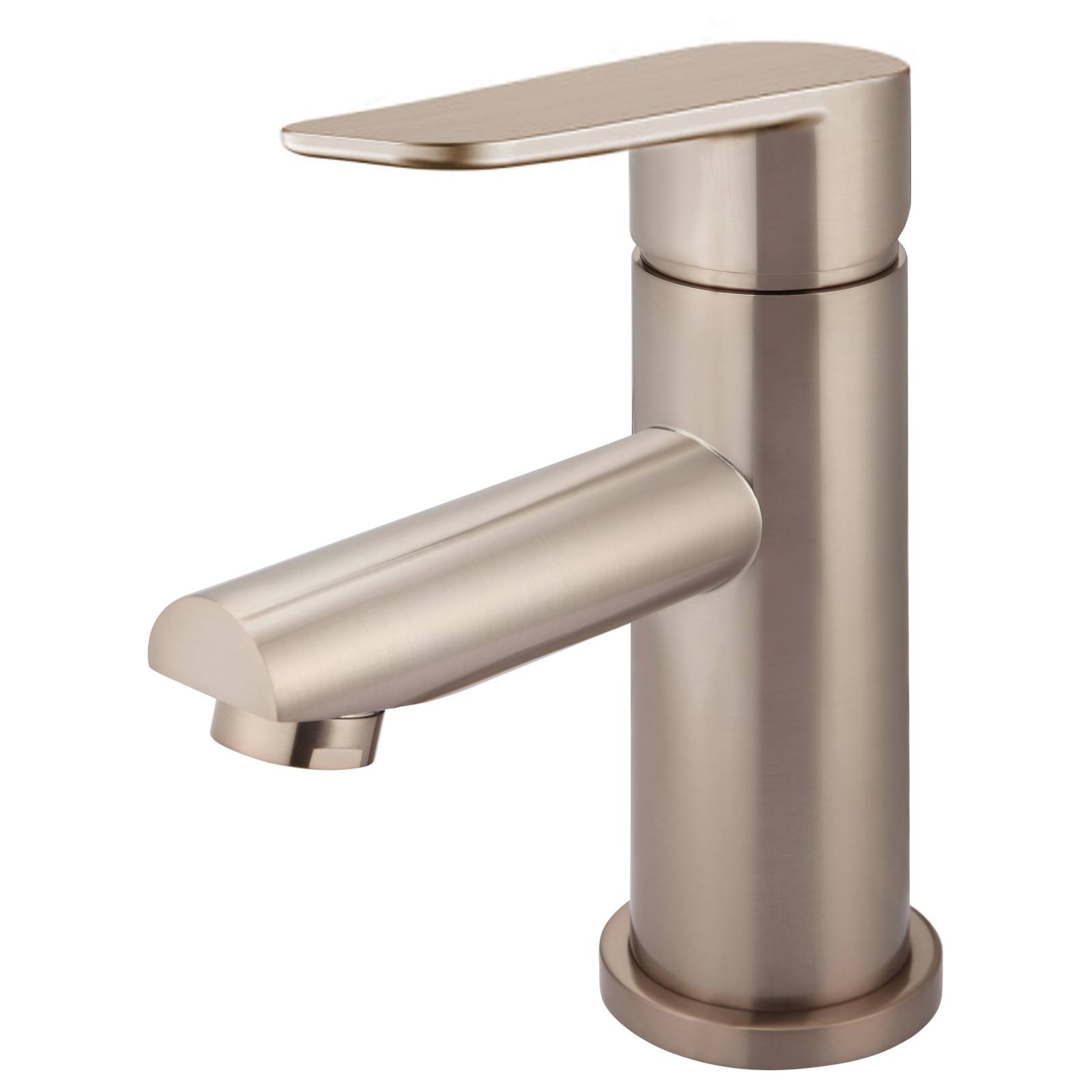 Round Paddle Basin Mixer, Champagne