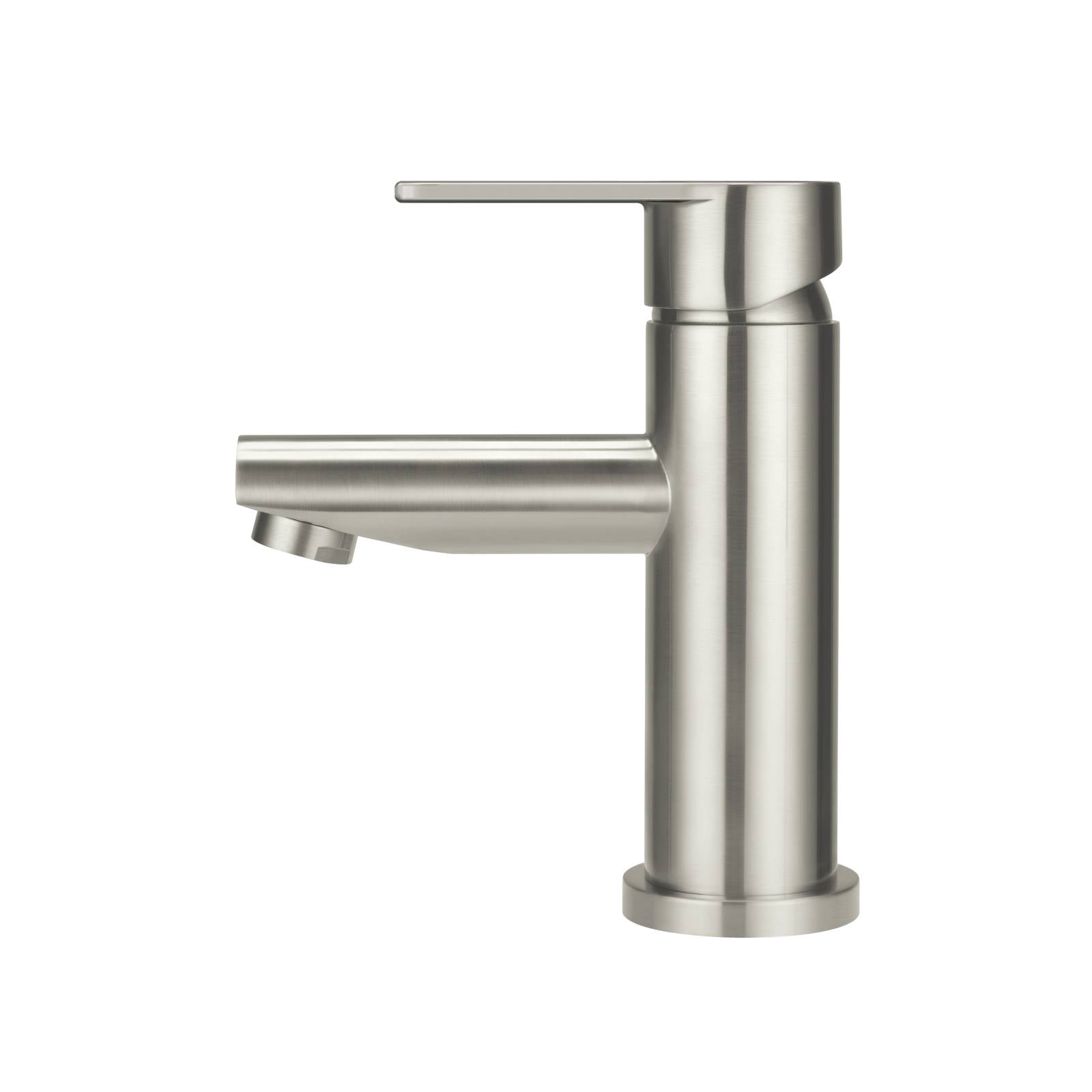 Round Paddle Basin Mixer, PVD Brushed Nickel