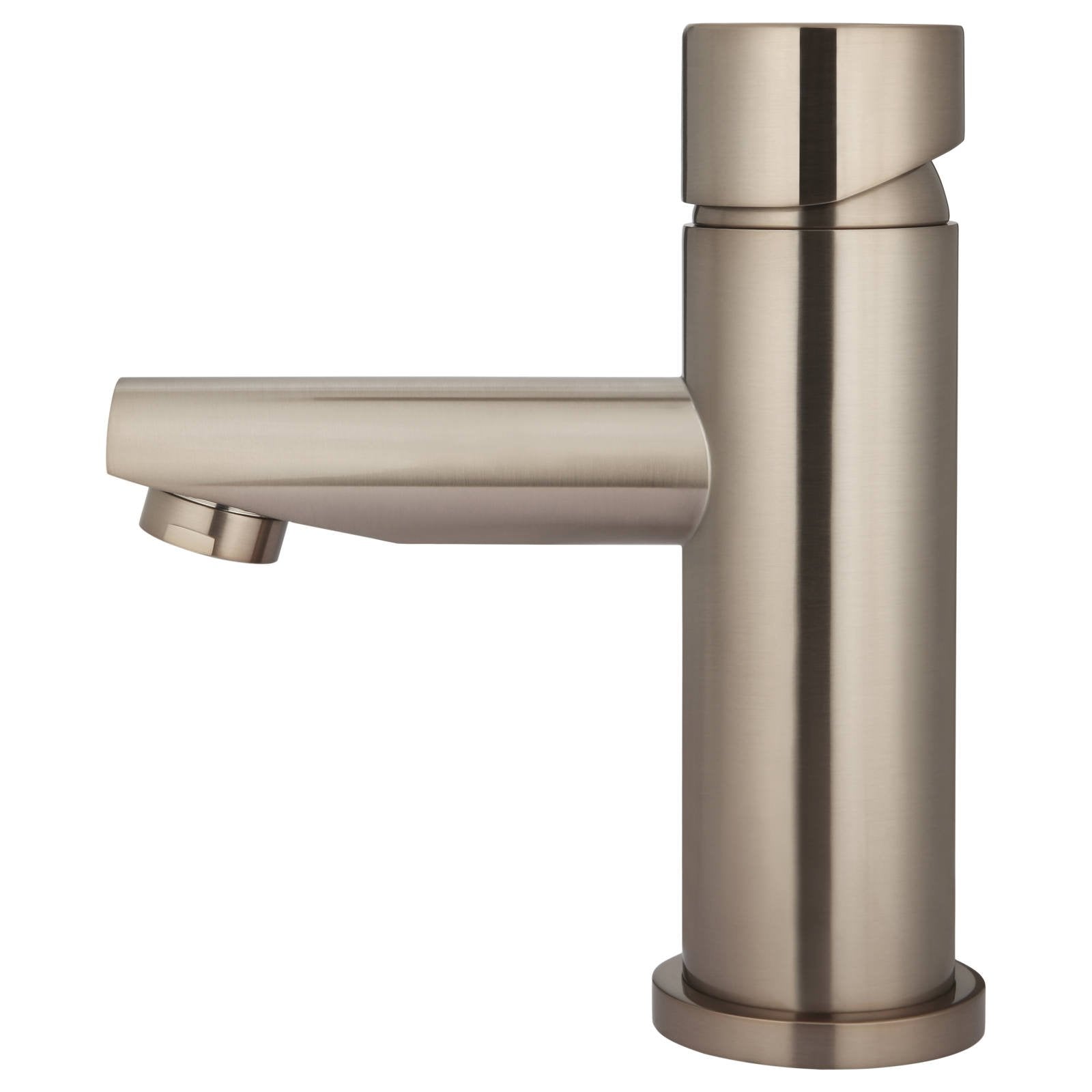 Round Pinless Basin Mixer, Champagne