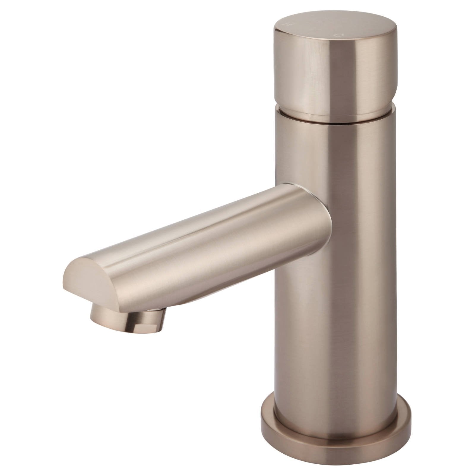 Round Pinless Basin Mixer, Champagne