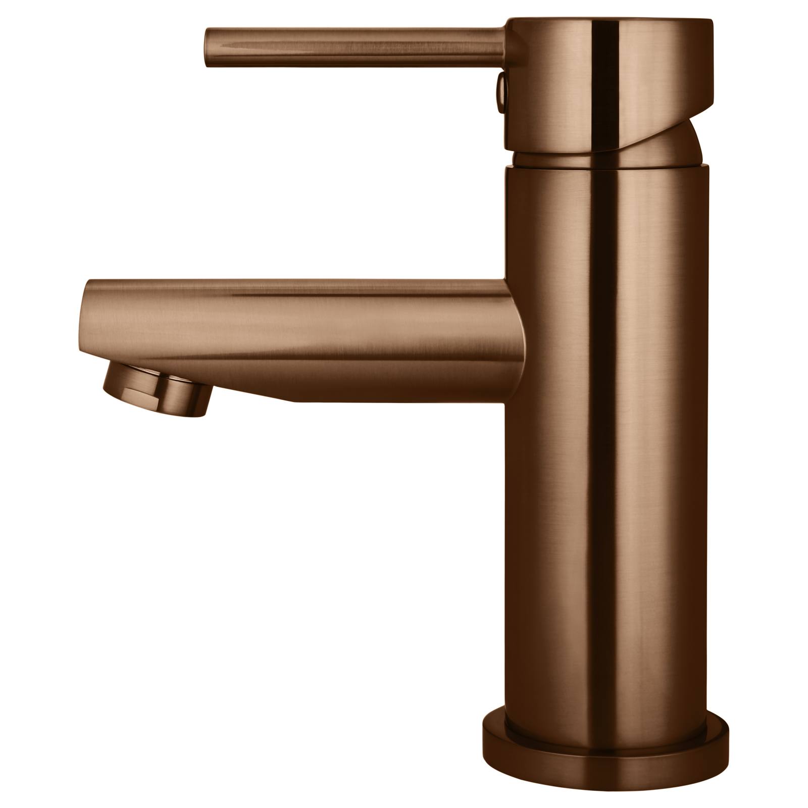 Round Basin Mixer, Lustre Bronze