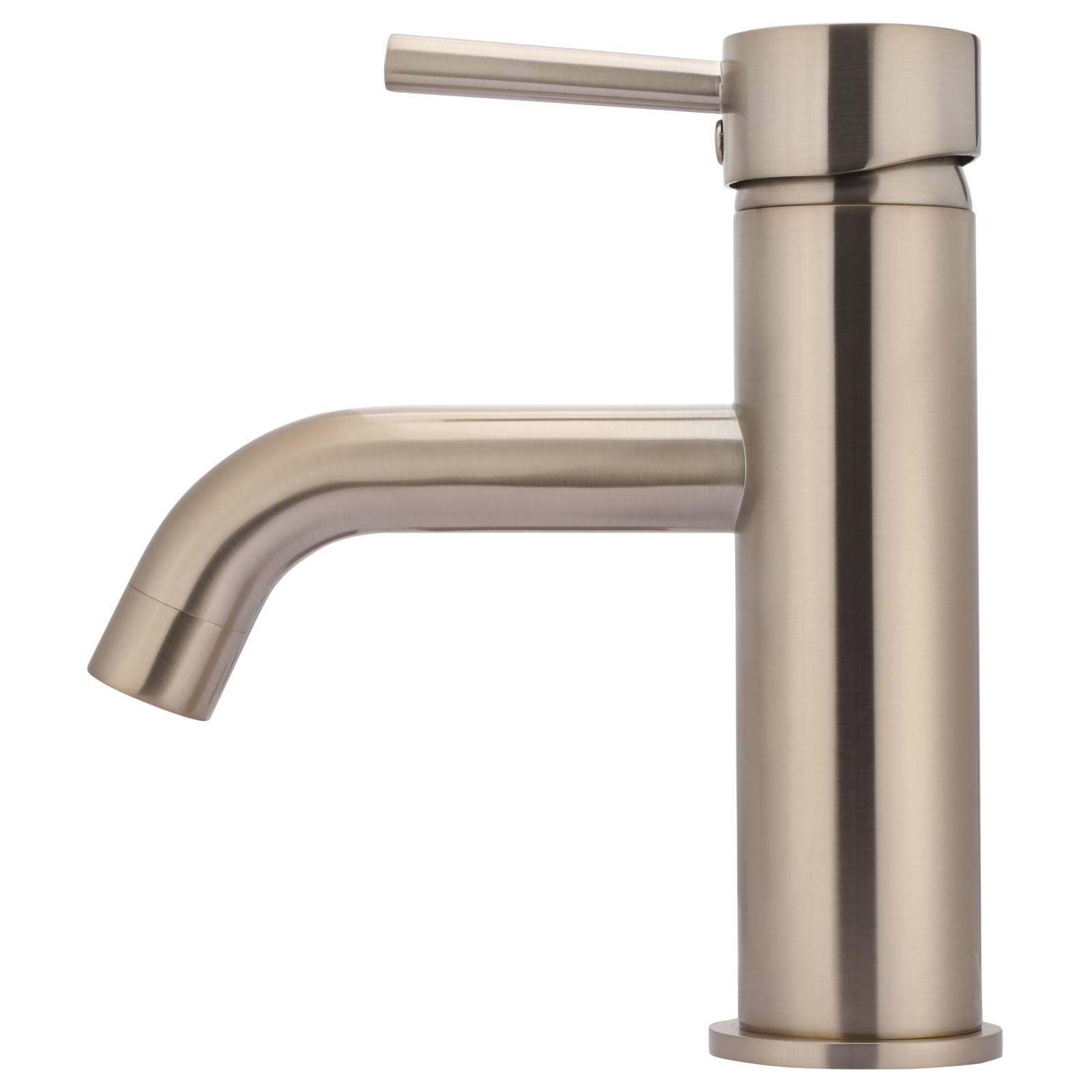 Round Basin Mixer Curved, Champagne