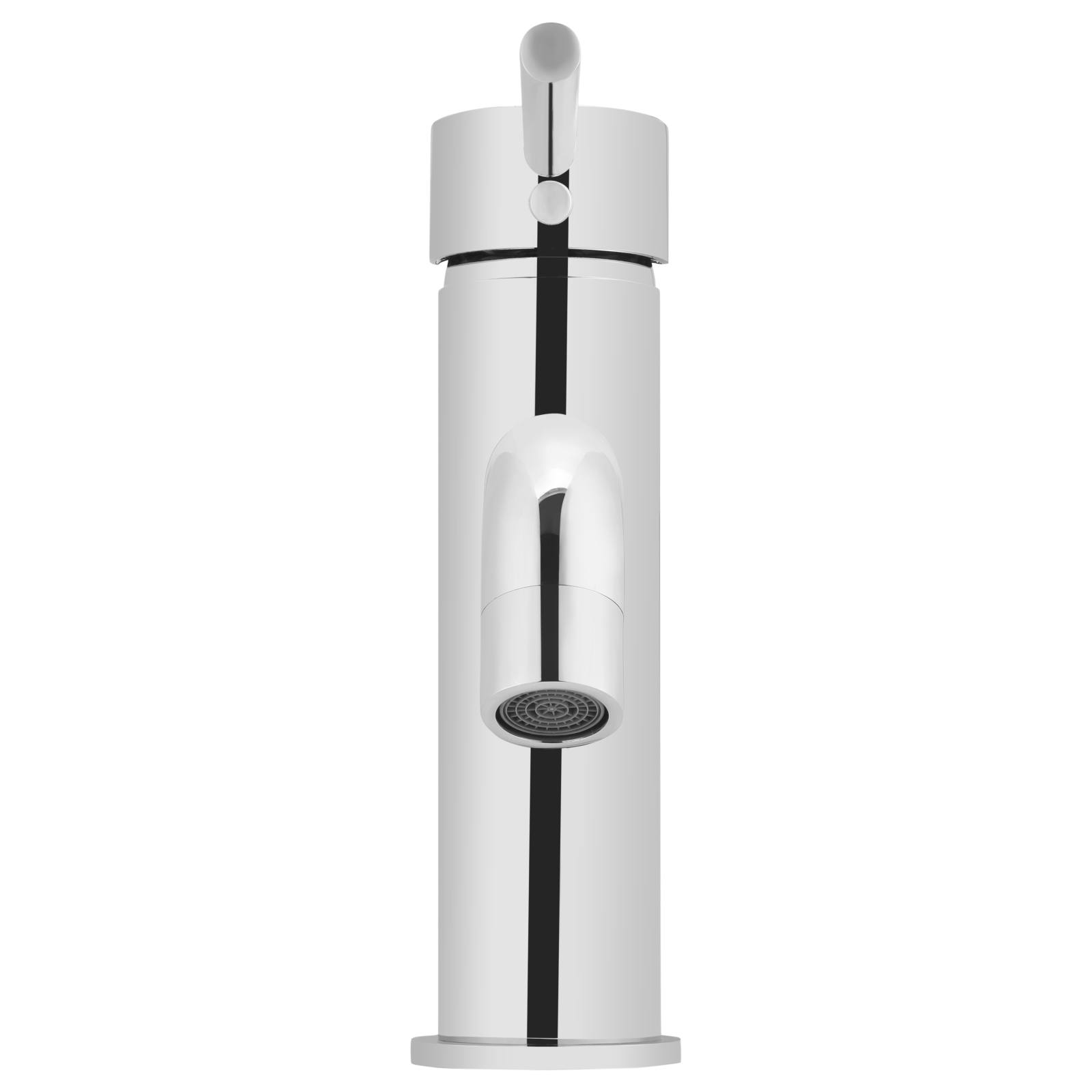 Round Basin Mixer Curved, Polished Chrome