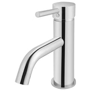 Round Basin Mixer Curved, Polished Chrome