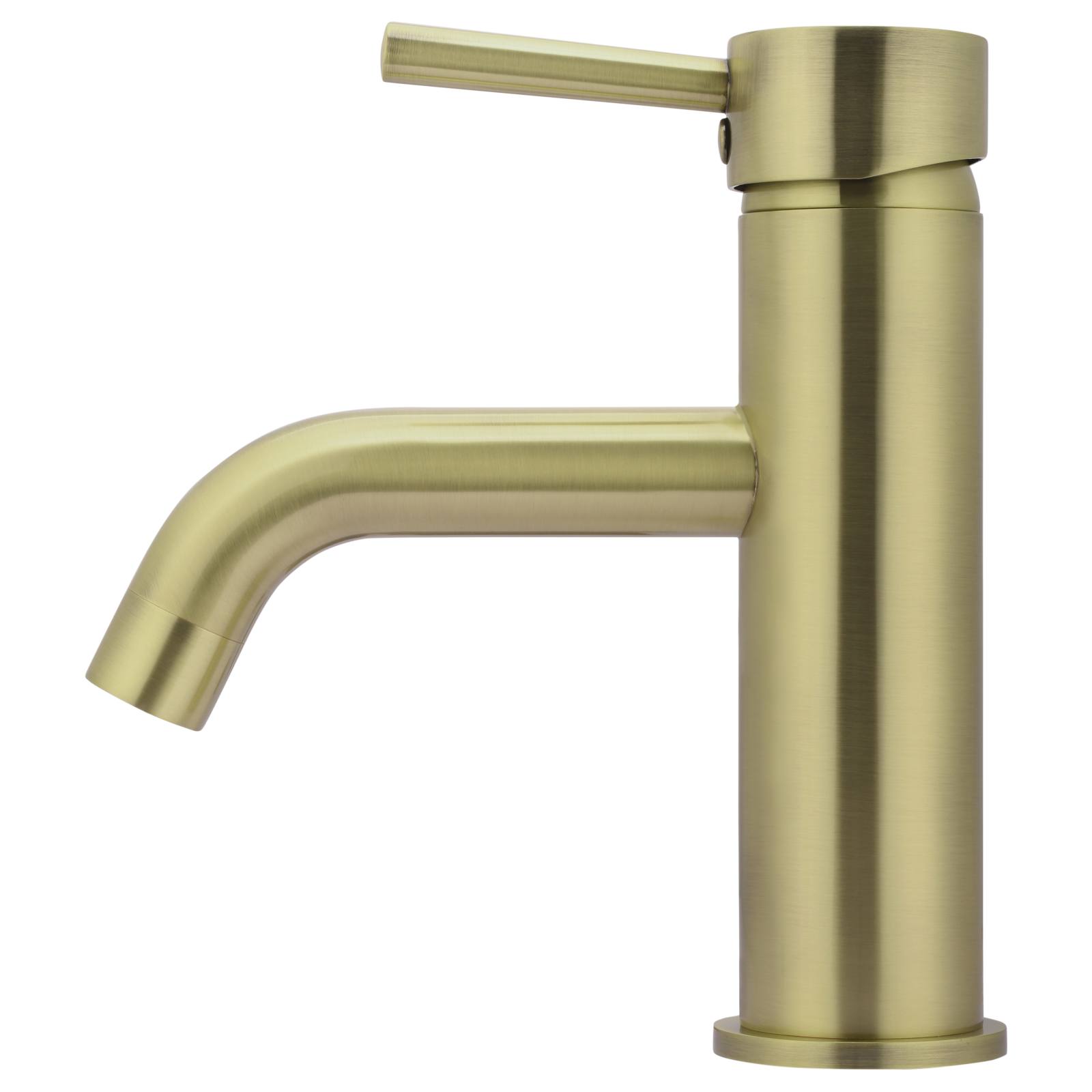 Round Basin Mixer Curved, PVD Tiger Bronze