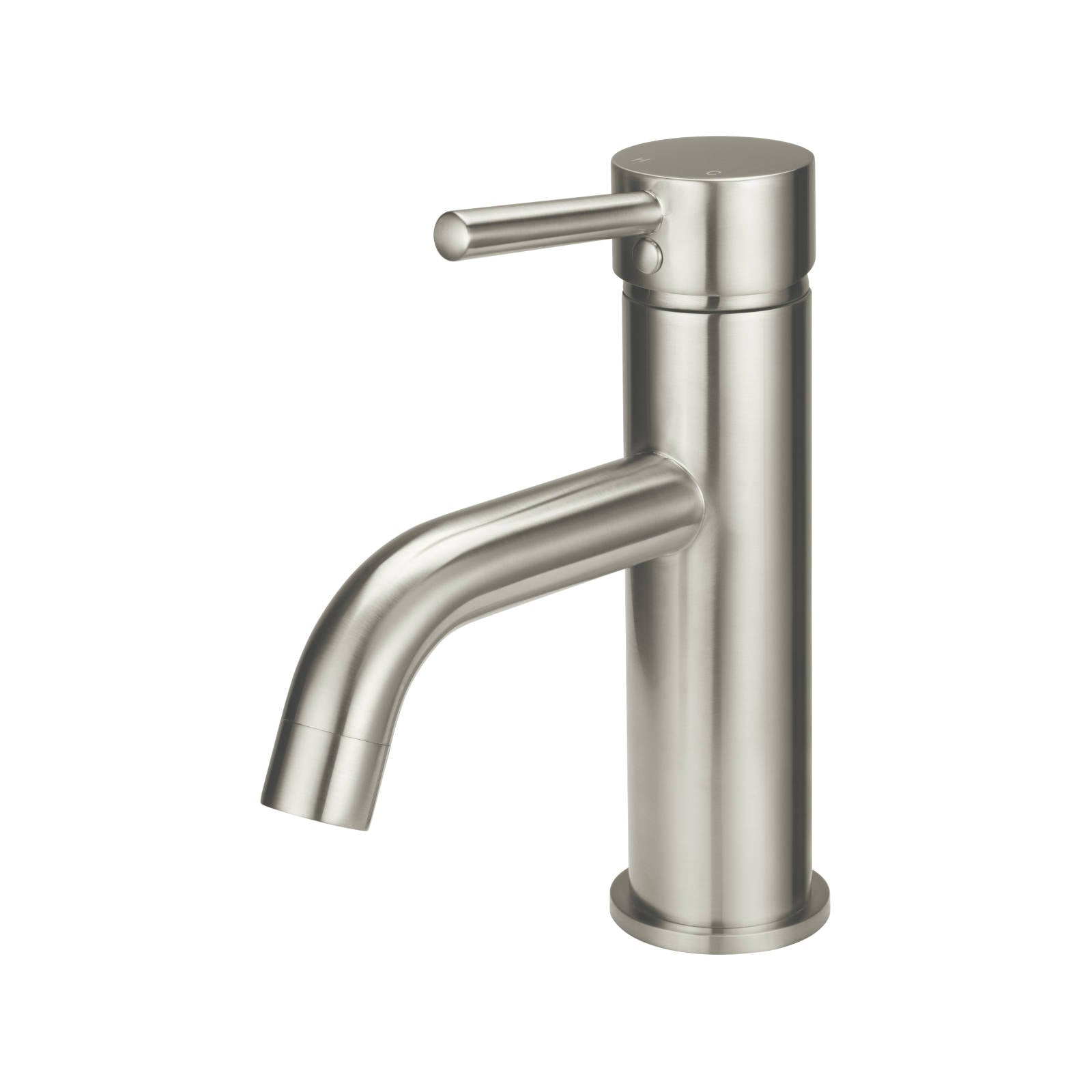 Round Basin Mixer Curved, PVD Brushed Nickel