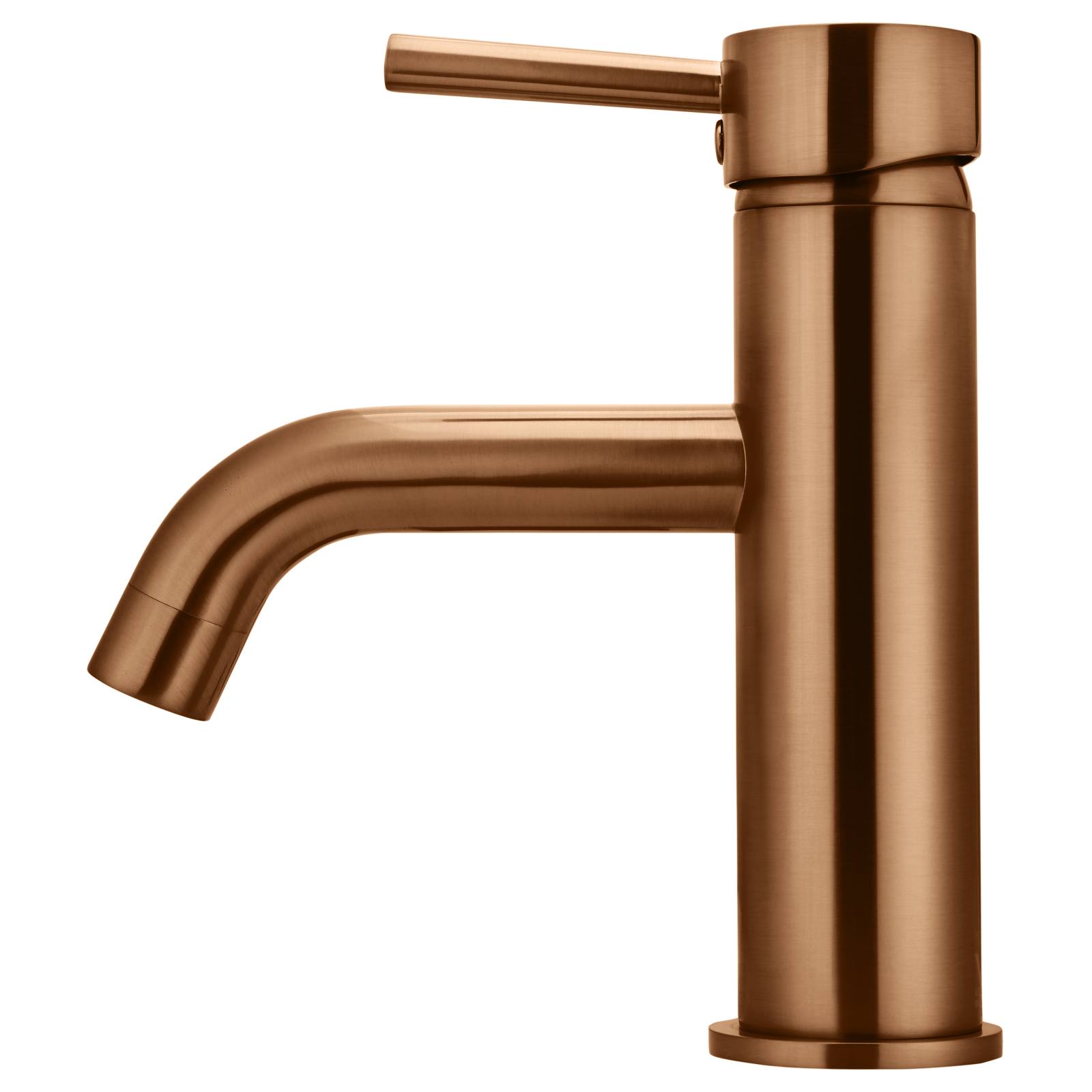 Round Basin Mixer Curved, Lustre Bronze