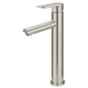 Round Paddle Tall Basin Mixer, PVD Brushed Nickel