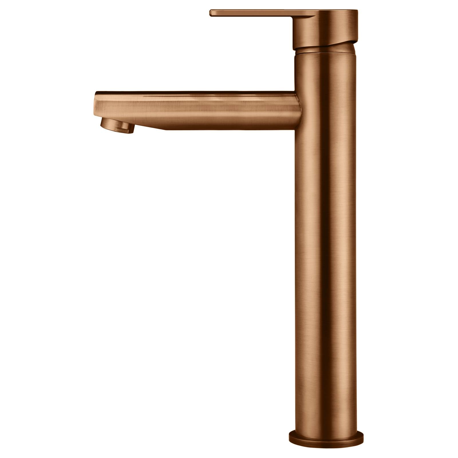 Round Paddle Tall Basin Mixer, Lustre Bronze