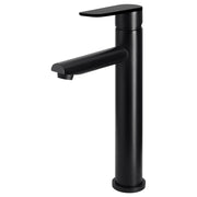 Round Paddle Tall Basin Mixer, Matte Black
