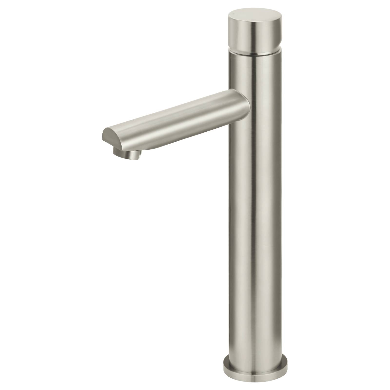 Round Pinless Tall Basin Mixer, PVD Brushed Nickel