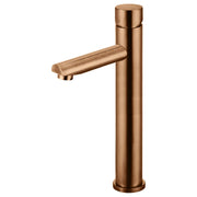 Round Pinless Tall Basin Mixer, Lustre Bronze