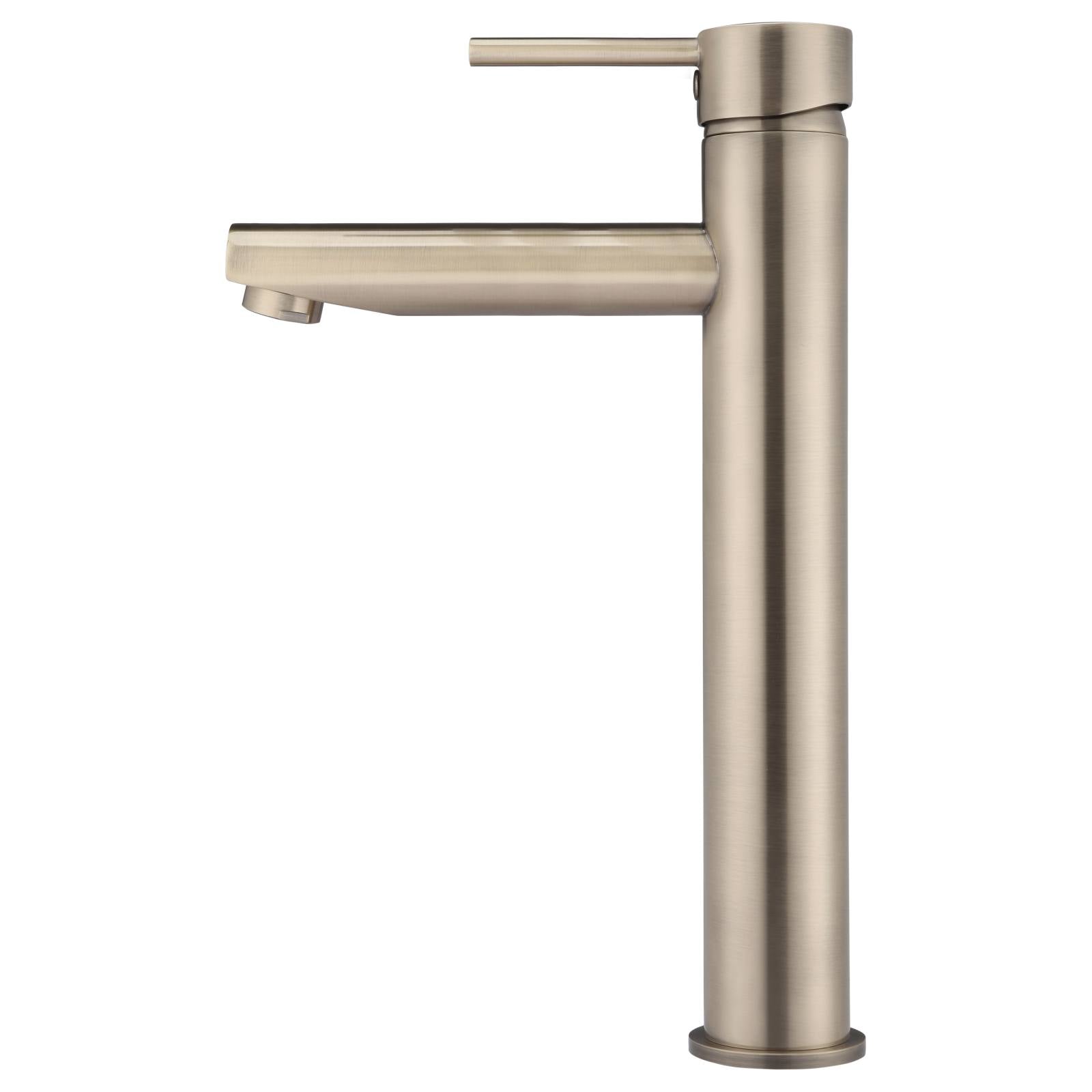 Round Tall Basin Mixer, Champagne