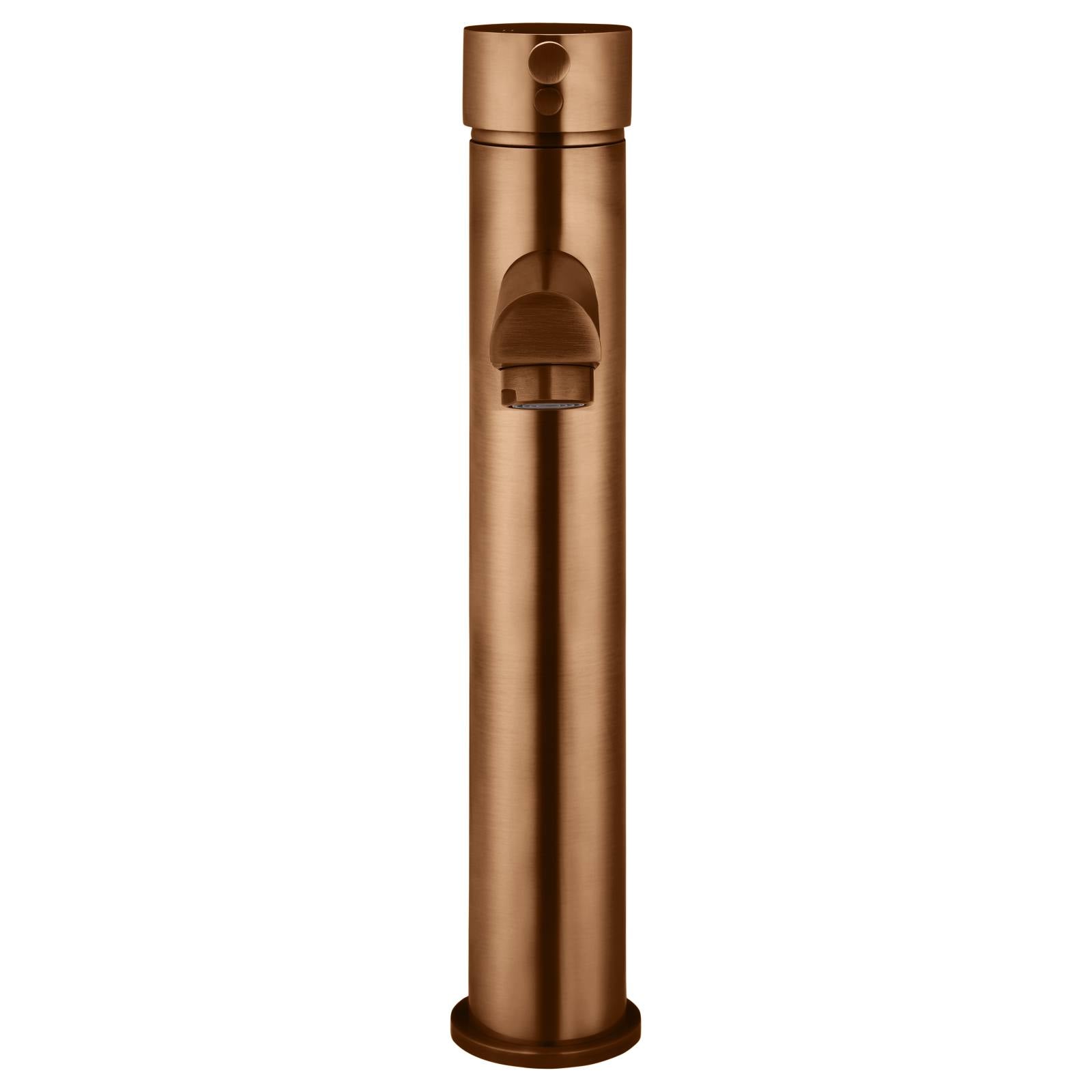 Round Tall Basin Mixer, Lustre Bronze