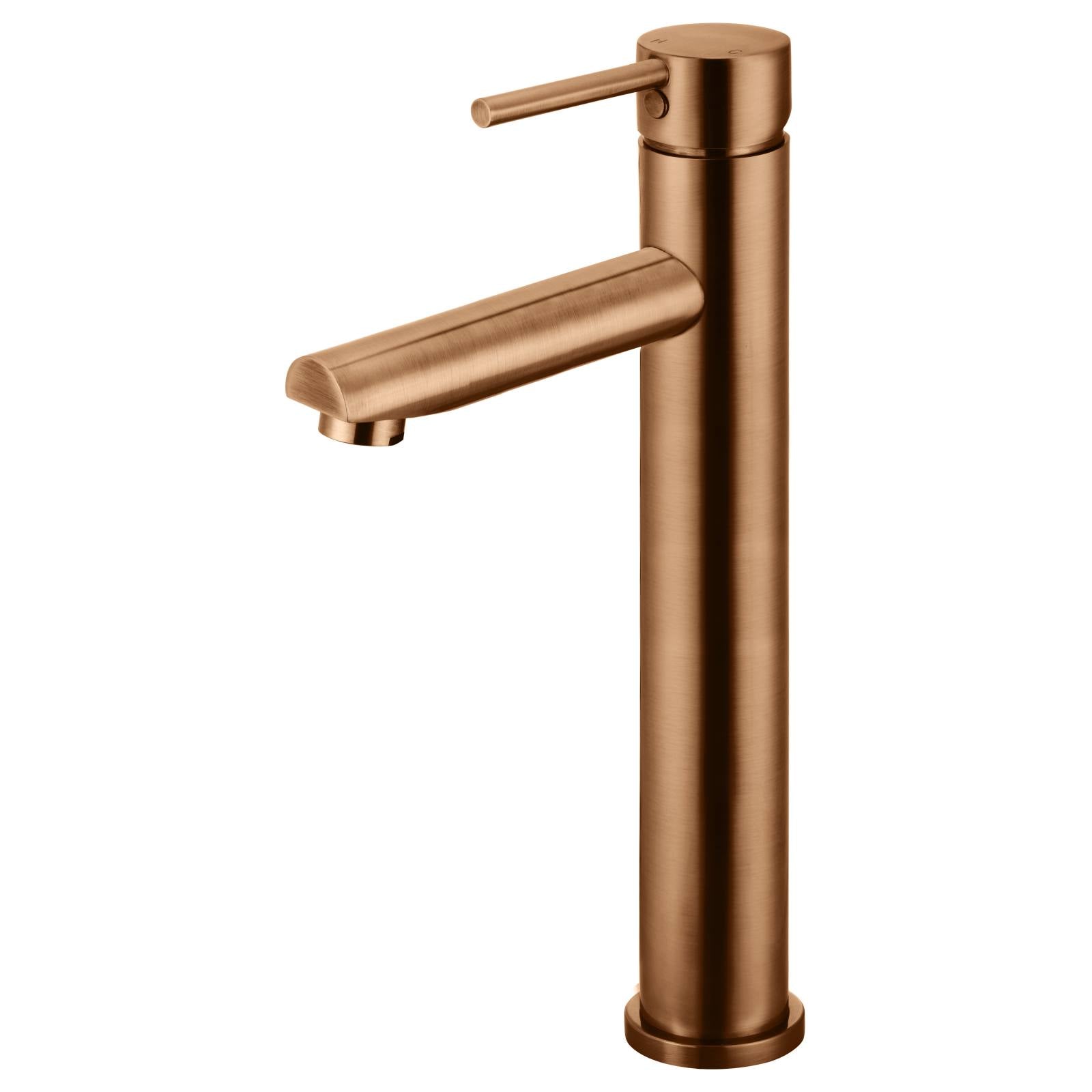 Round Tall Basin Mixer, Lustre Bronze