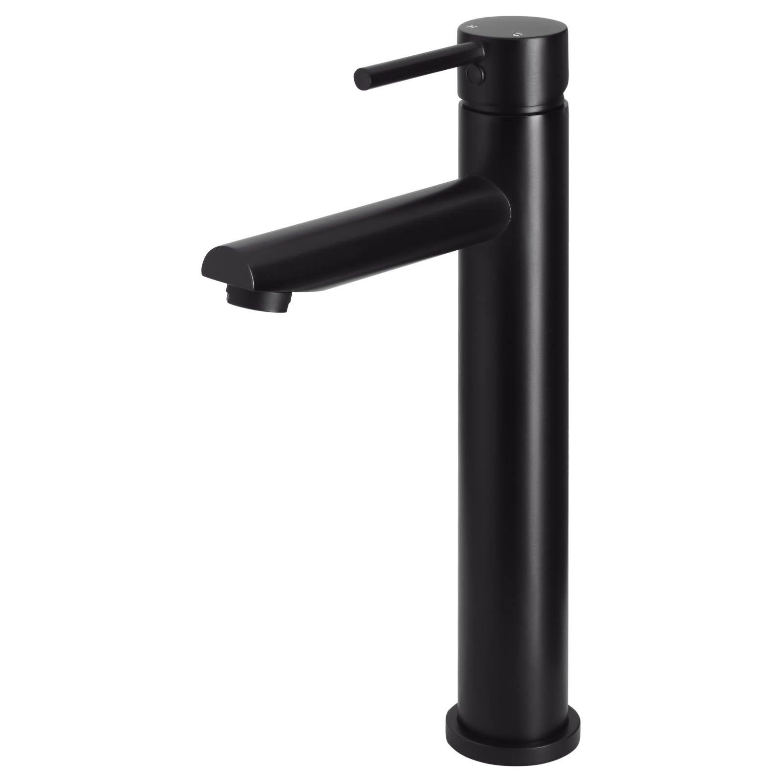Round Tall Basin Mixer, Matte Black