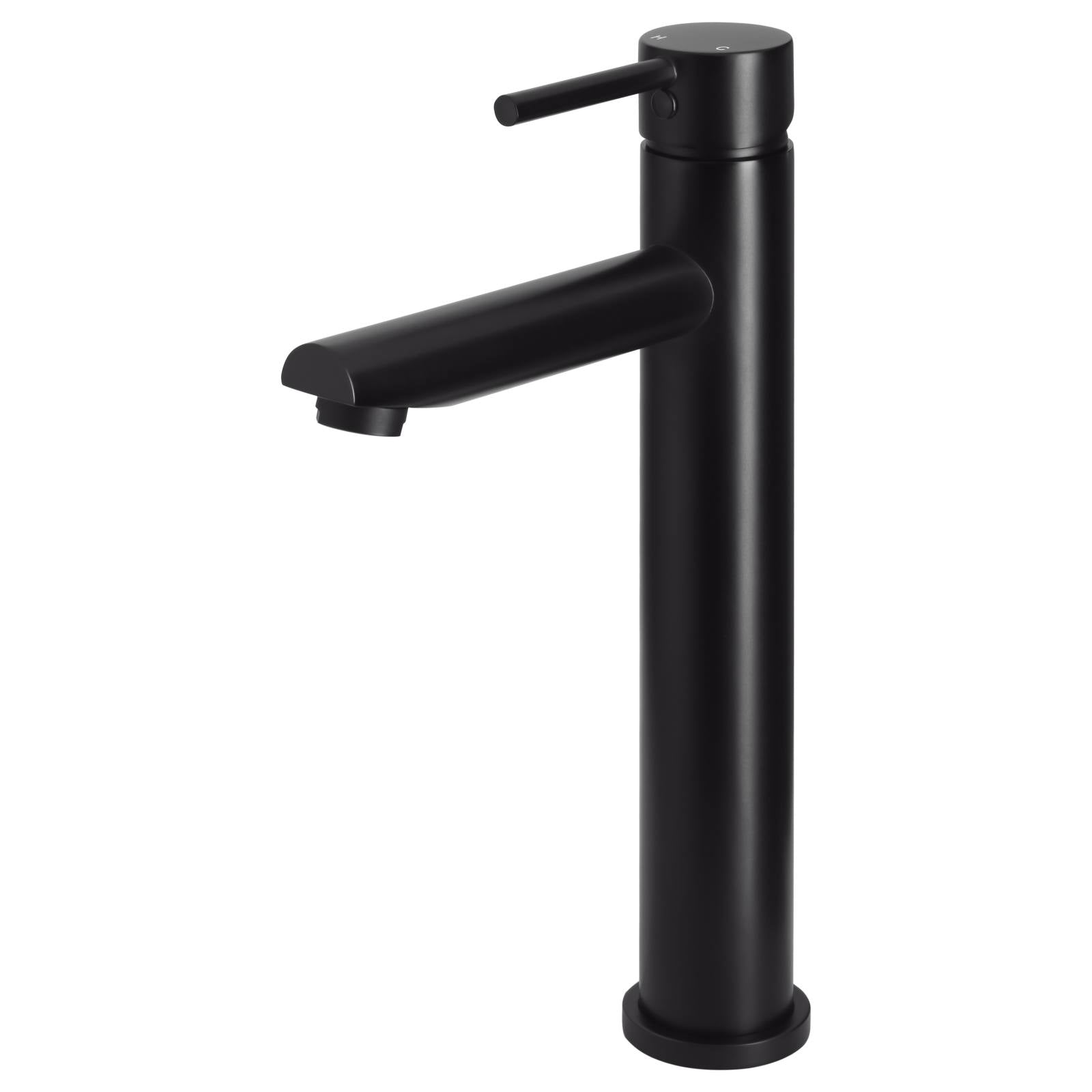 Round Tall Basin Mixer, Matte Black