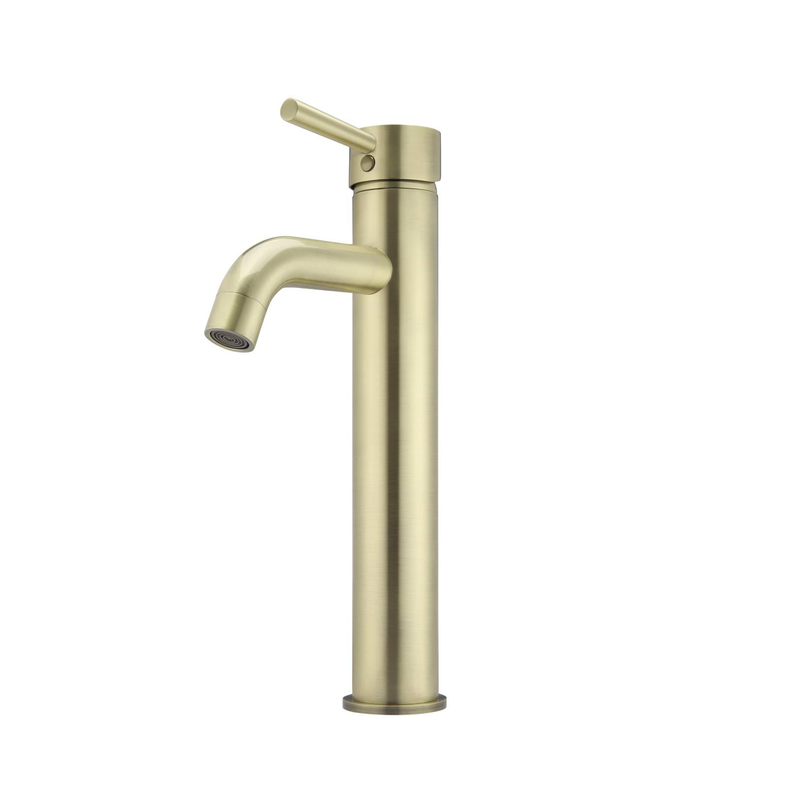 Round Tall Curved Basin Mixer, PVD Tiger Bronze