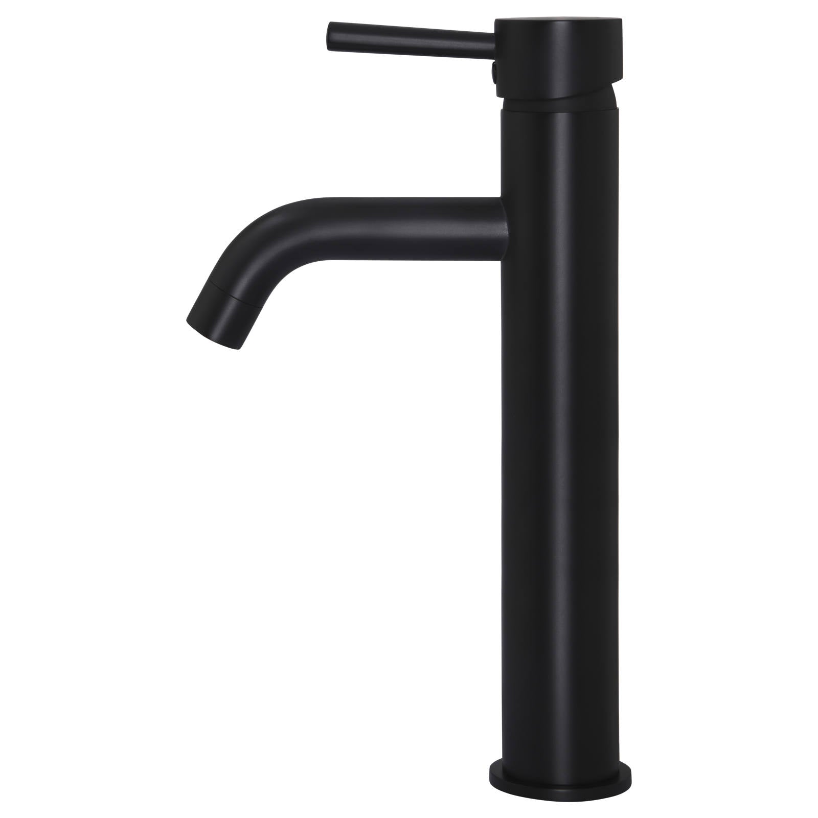 Round Tall Basin Mixer Curved, Matte Black