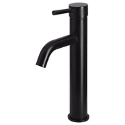 Round Tall Basin Mixer Curved, Matte Black
