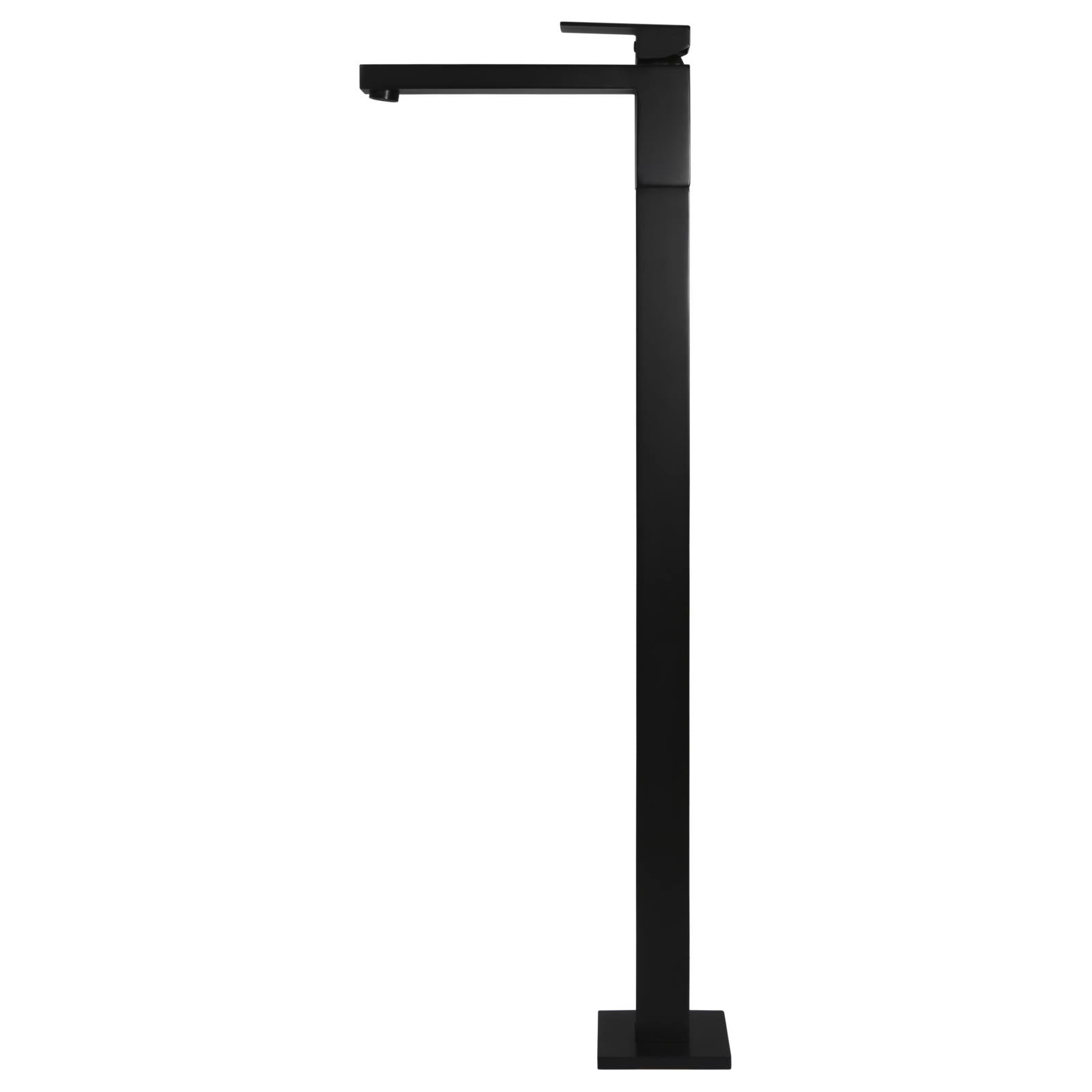 Square Freestanding Bath Mixer, Matte Black