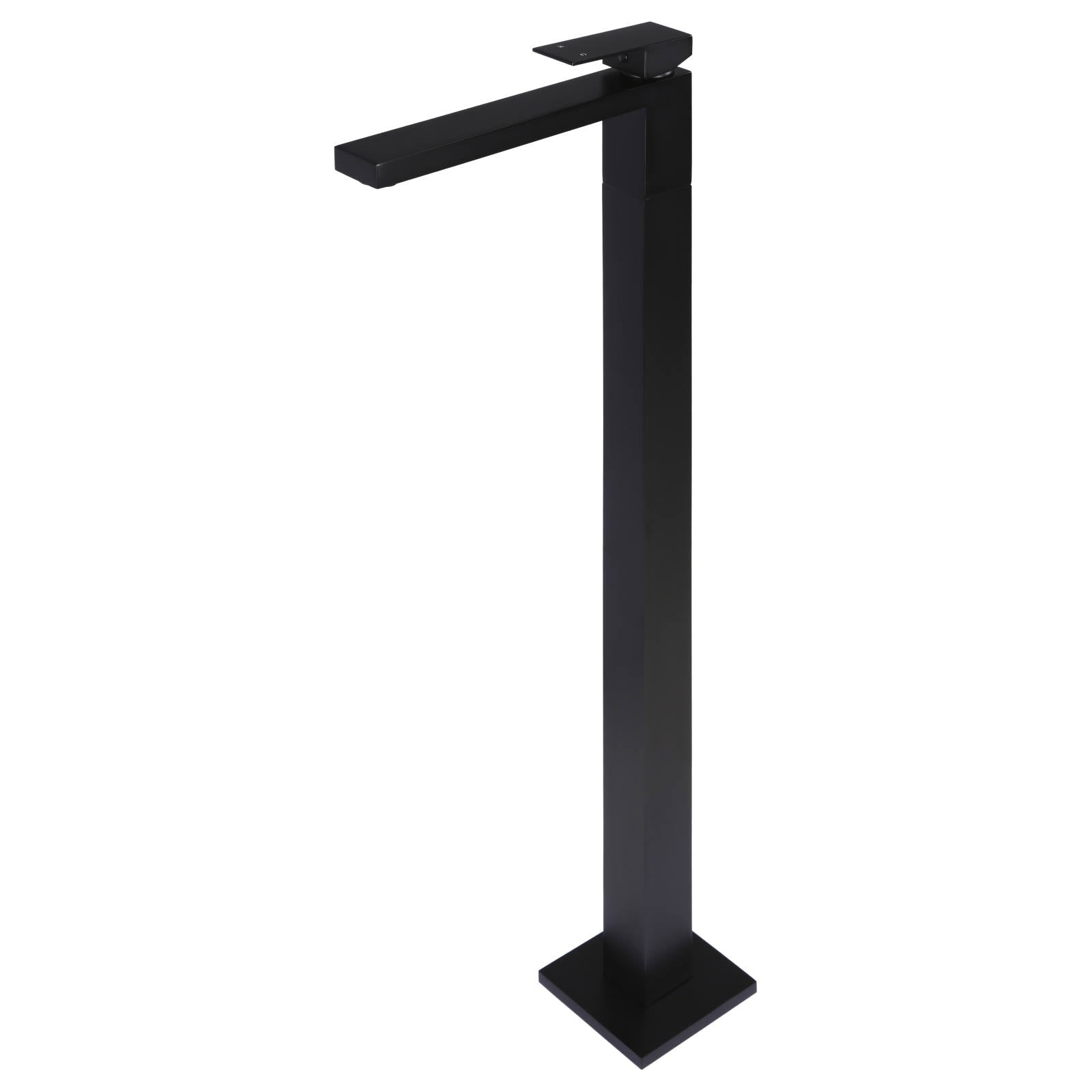 Square Freestanding Bath Mixer, Matte Black