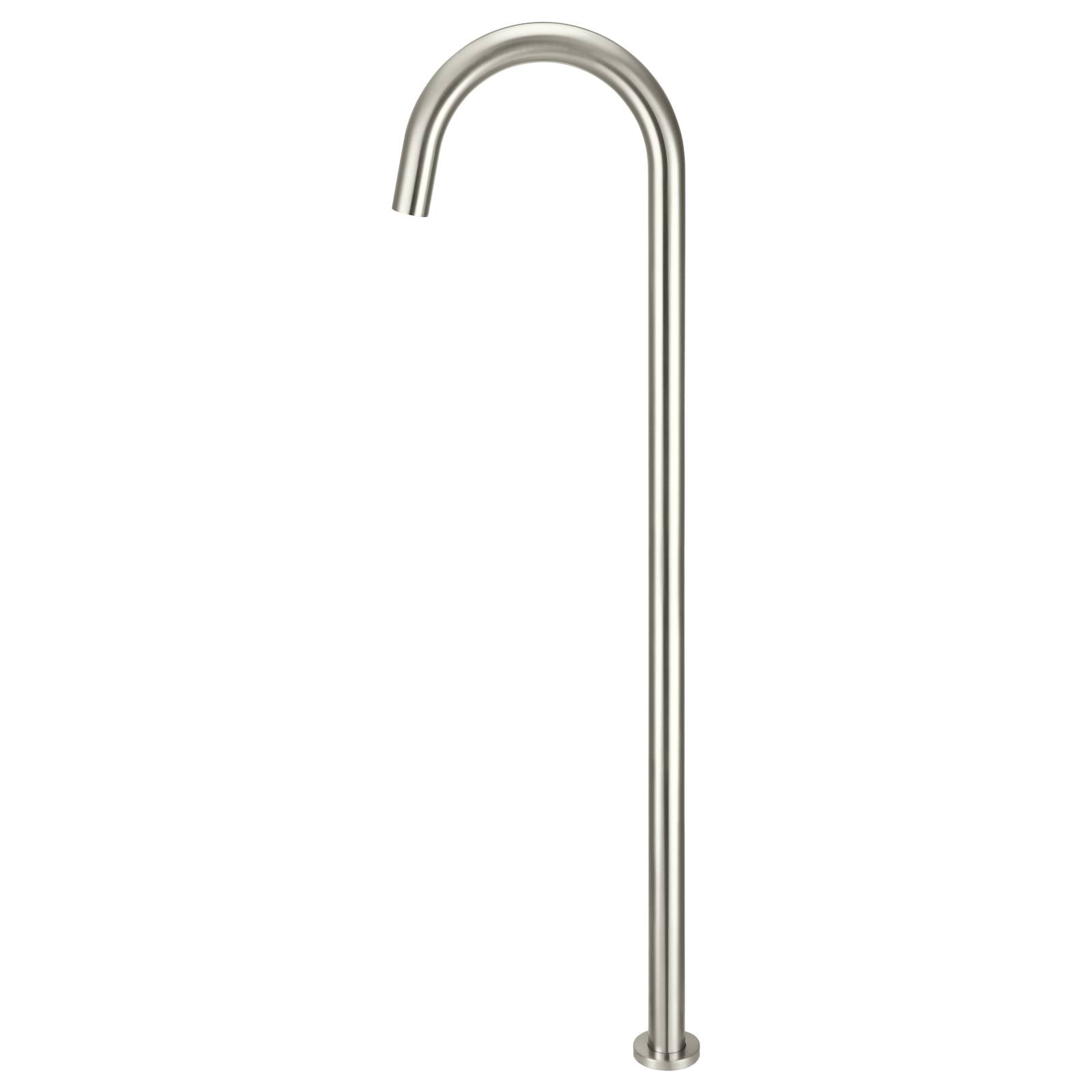 Round Freestanding Bath Spout, PVD Brushed Nickel