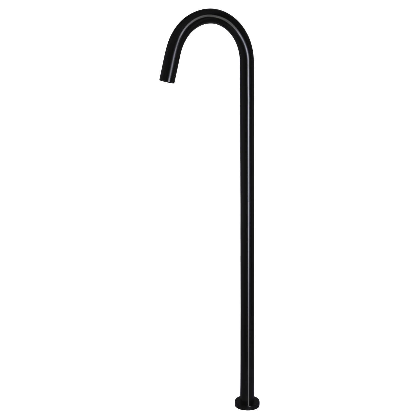 Round Freestanding Bath Spout, Matte Black