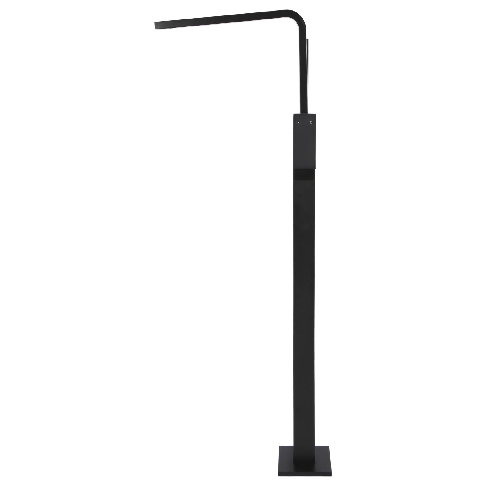 Square Freestanding Bath Spout & Hand Shower, Matte Black