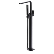 Square Freestanding Bath Spout & Hand Shower, Matte Black