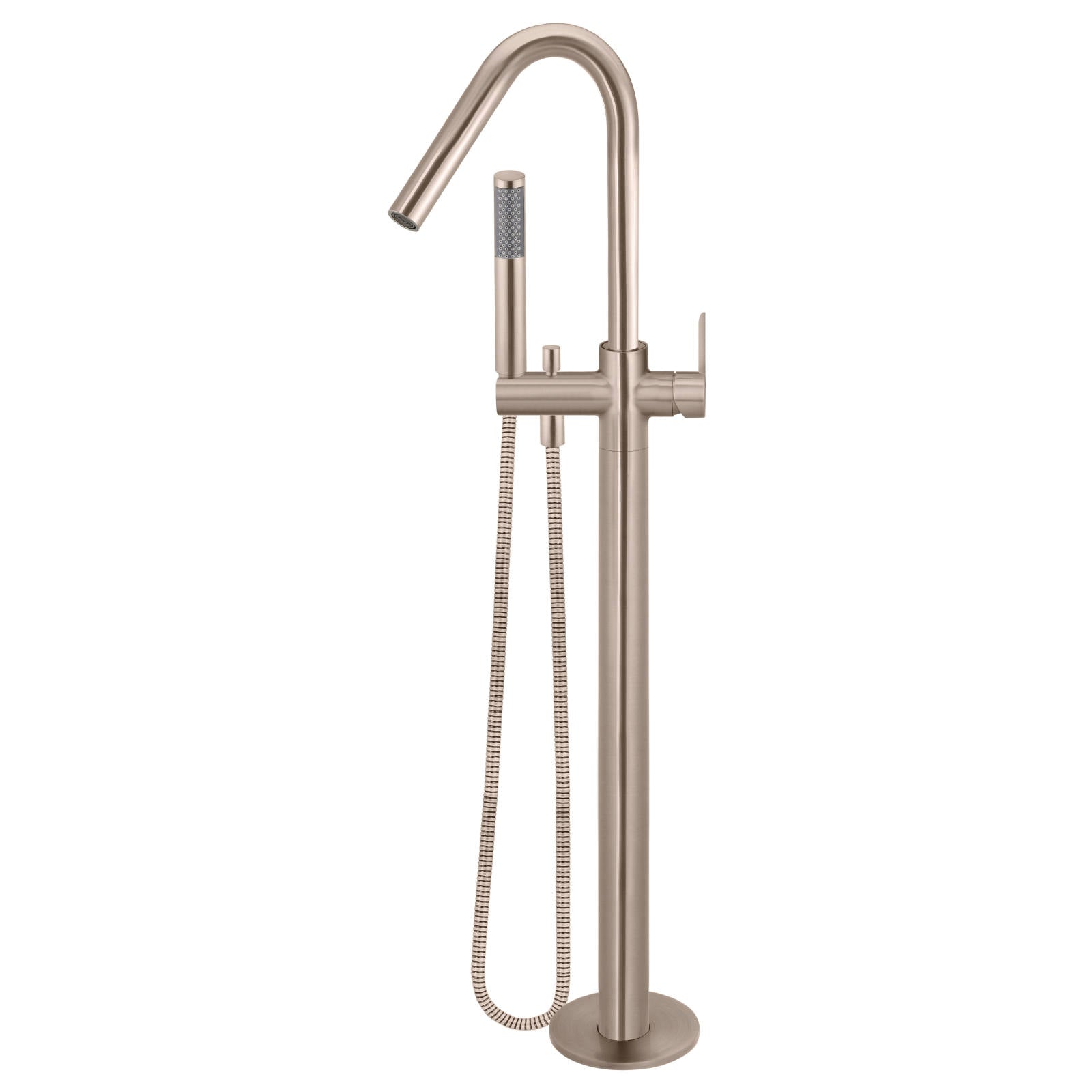 Round Paddle Freestanding Bath Spout & Hand Shower, Champagne