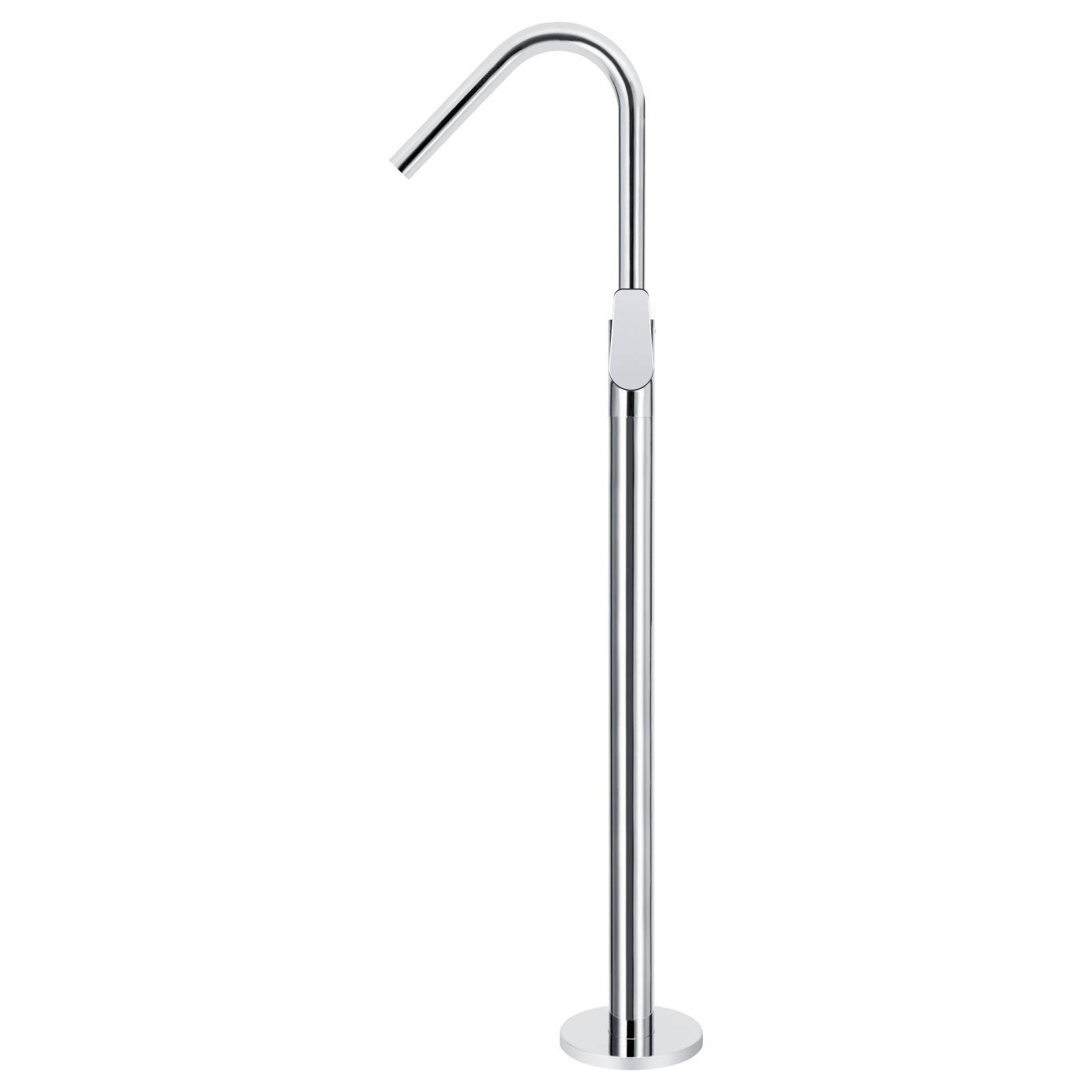 Round Paddle Freestanding Bath Spout & Hand Shower, Polished Chrome