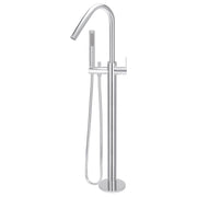 Round Paddle Freestanding Bath Spout & Hand Shower, Polished Chrome