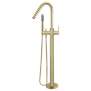 Round Paddle Freestanding Bath Spout & Hand Shower, PVD Tiger Bronze