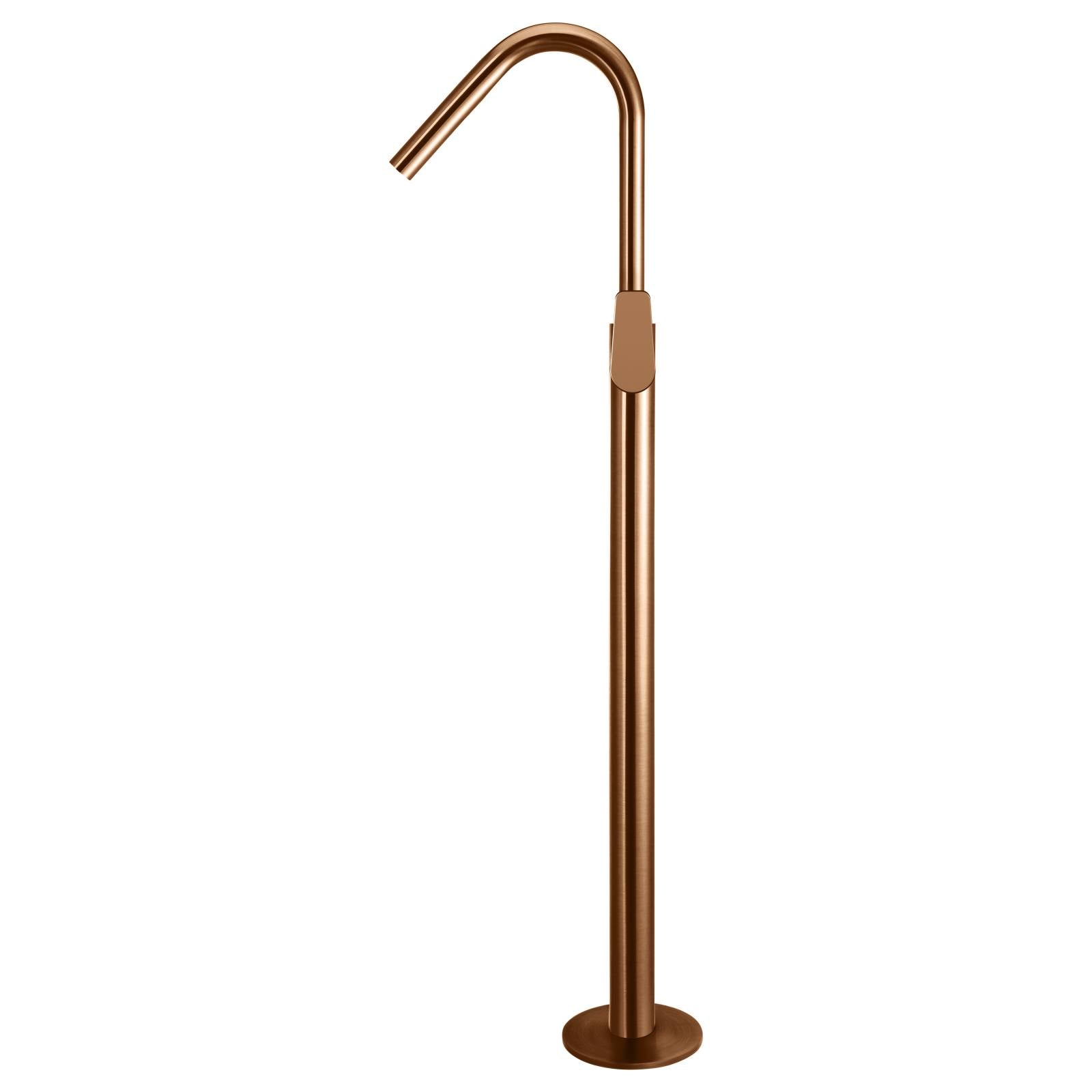 Round Paddle Freestanding Bath Spout & Hand Shower, Lustre Bronze
