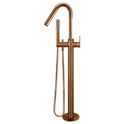 Round Paddle Freestanding Bath Spout & Hand Shower, Lustre Bronze