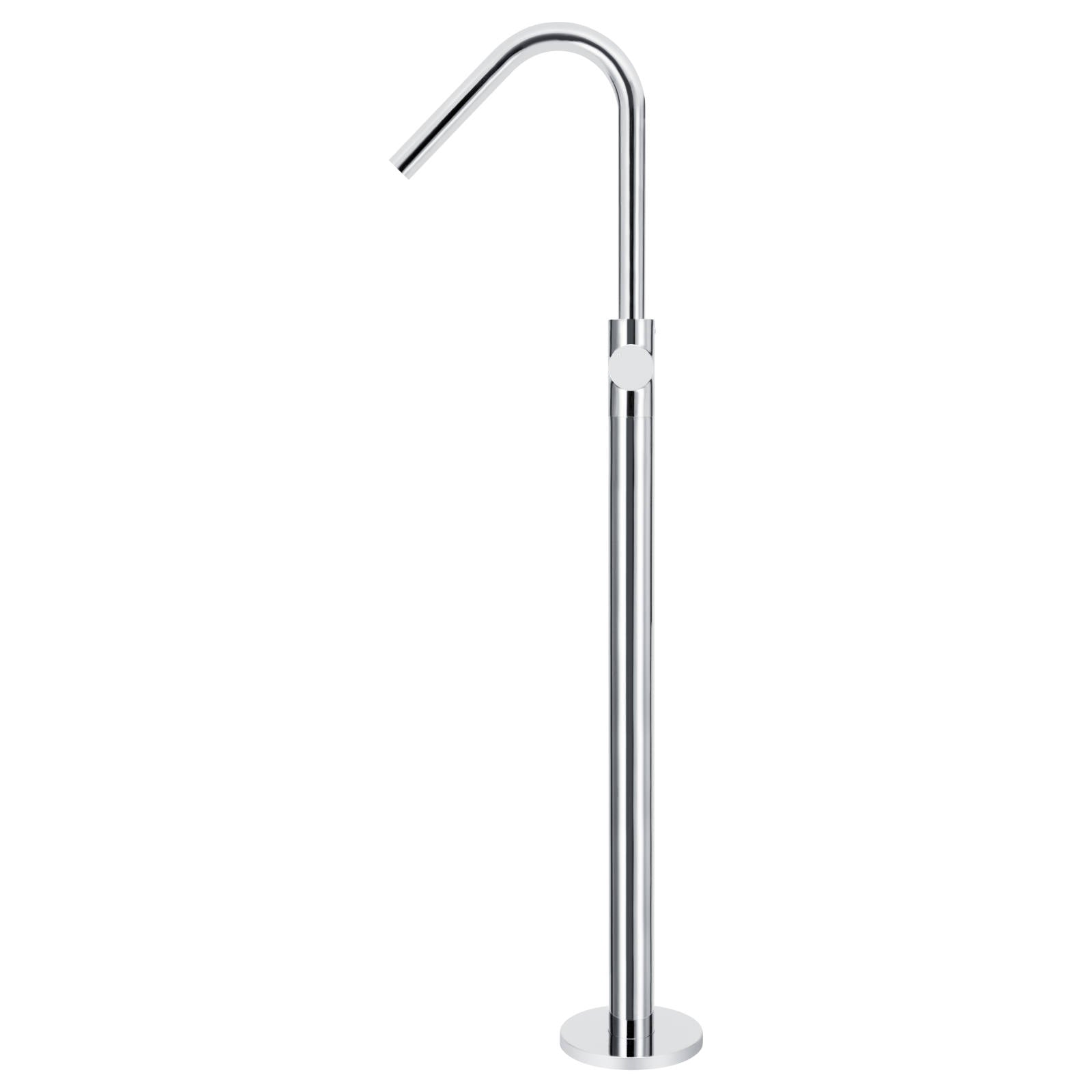 Round Pinless Freestanding Bath Spout & Hand Shower, Polished Chrome