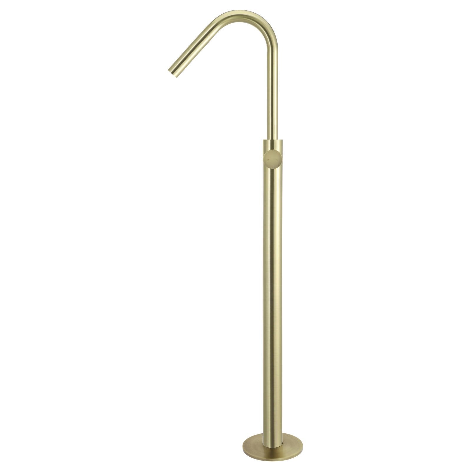 Round Pinless Freestanding Bath Spout & Hand Shower, PVD Tiger Bronze
