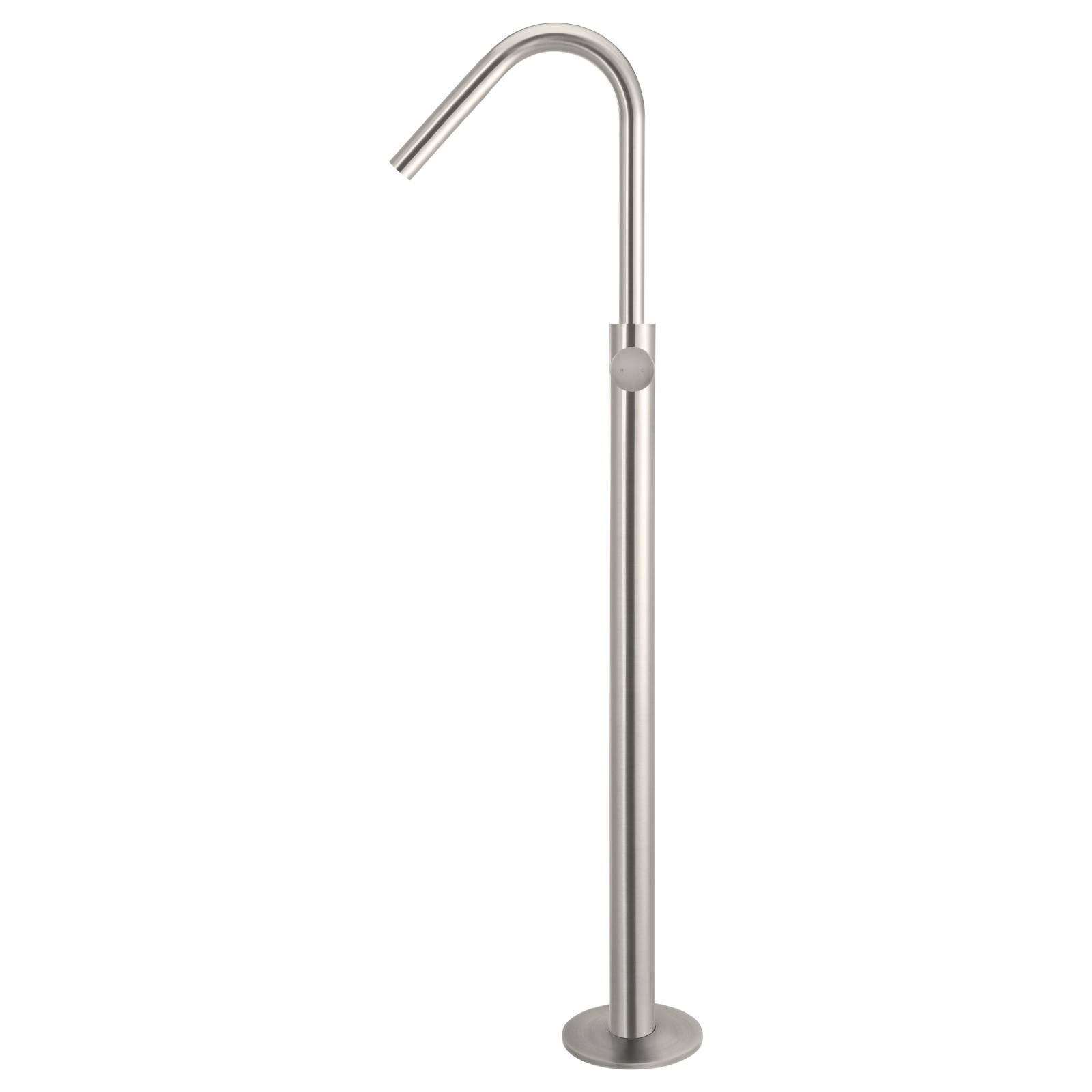 Round Pinless Freestanding Bath Spout & Hand Shower, PVD Brushed Nickel