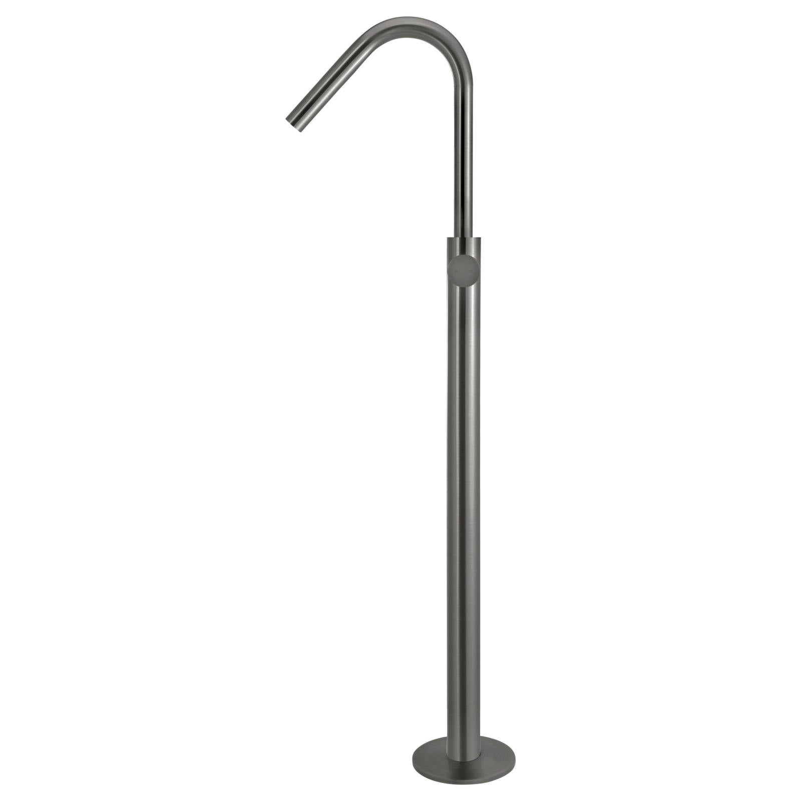 Round Pinless Freestanding Bath Spout & Hand Shower, Shadow