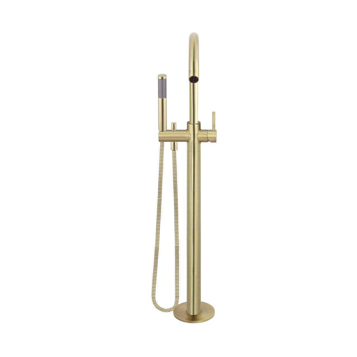 Round Freestanding Bath Spout & Hand Shower, PVD Tiger Bronze