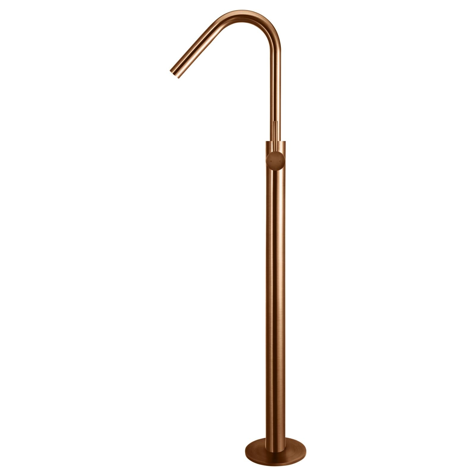 Round Freestanding Bath Spout & Hand Shower, Lustre Bronze