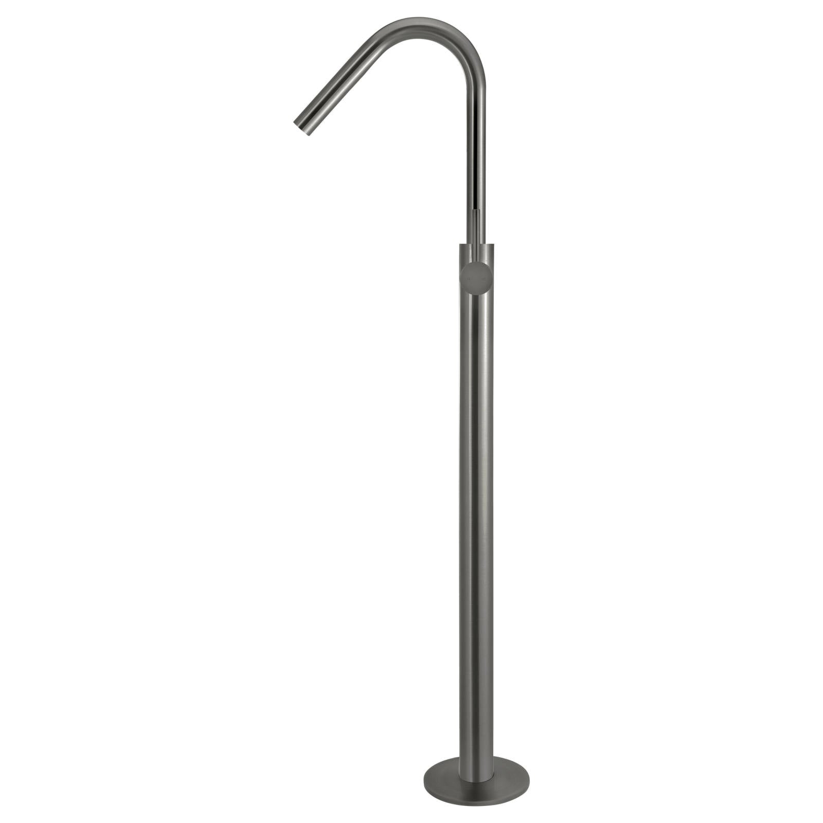 Round Freestanding Bath Spout & Hand Shower, Shadow