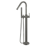 Round Freestanding Bath Spout & Hand Shower, Shadow