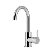 Round Gooseneck Basin Mixer with Cold Start, Polished Chrome